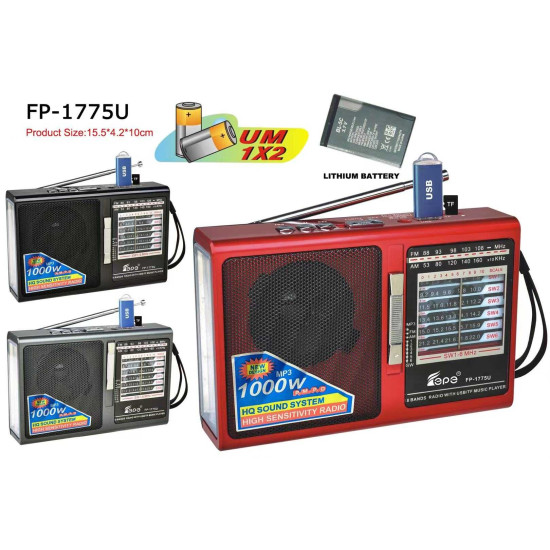 Επαναφορτιζόμενο ραδιόφωνο - FP-1775 - 017754