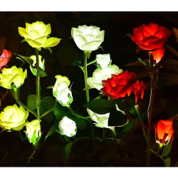 Φωτιζόμενα διακοσμητικά λουλούδια LED με ηλιακό πάνελ - 2pcs - 150289 - Blue