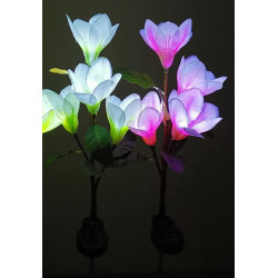 Φωτιζόμενα διακοσμητικά λουλούδια LED με ηλιακό πάνελ - 2pcs - 150357 - White