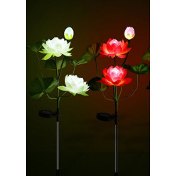 Φωτιζόμενα διακοσμητικά λουλούδια LED με ηλιακό πάνελ - 2pcs - 150371 - Pink
