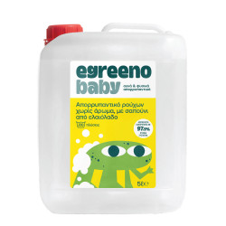 Βρεφικό Απορρυπαντικό ρούχων Egreeno Baby, με σαπούνι ελαιόλαδου, χωρίς άρωμα / 5L (200 πλύσεις)