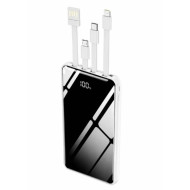Andowl Power Bank 12000mAh με Ενσωματωμένα Καλώδια Φόρτισης Q-DC110 – Power Bank-white
