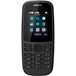 Nokia 105 2019 Dual SIM Κινητό με Κουμπιά - Μαύρο