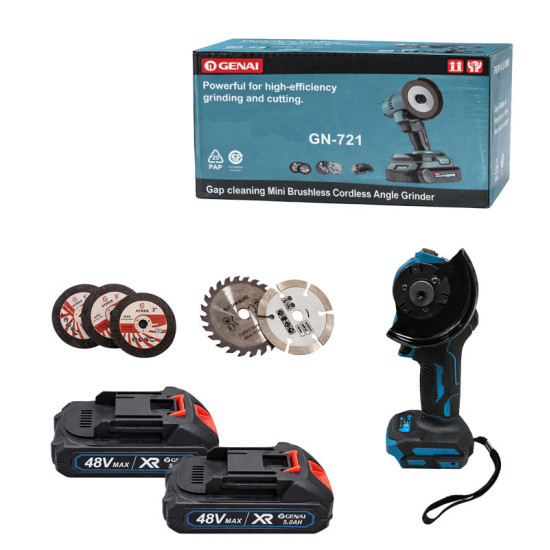 Genai Ασύρματος Γωνιακός Τροχός Μπαταρίας Brushless GN-721 48V – Cordless Brushless Angle Grinder